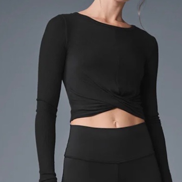 ALO YOGA Cover Long Sleeve Rip Top XS - Picture 4 of 8